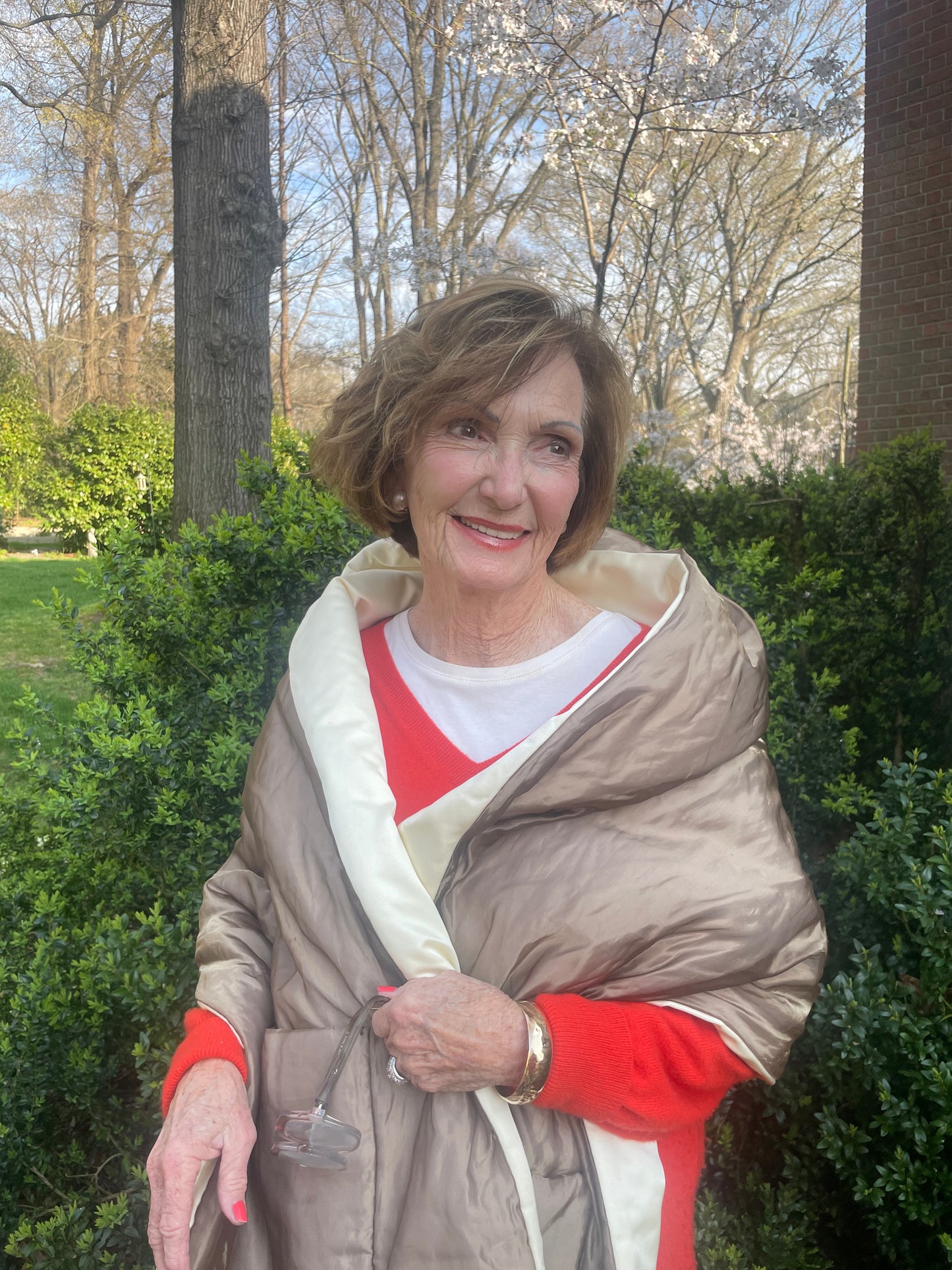 Cream Silk / Taupe Organza