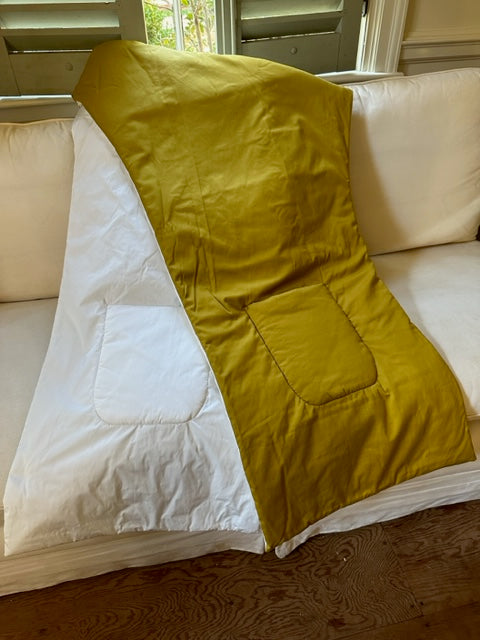 Mustard / White Taffeta Wrap