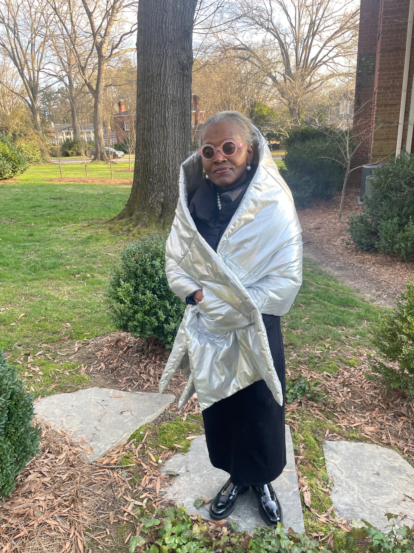 Quilted Silver Metallic