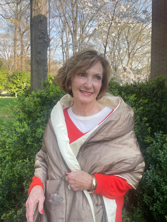 Cream Silk / Taupe Organza